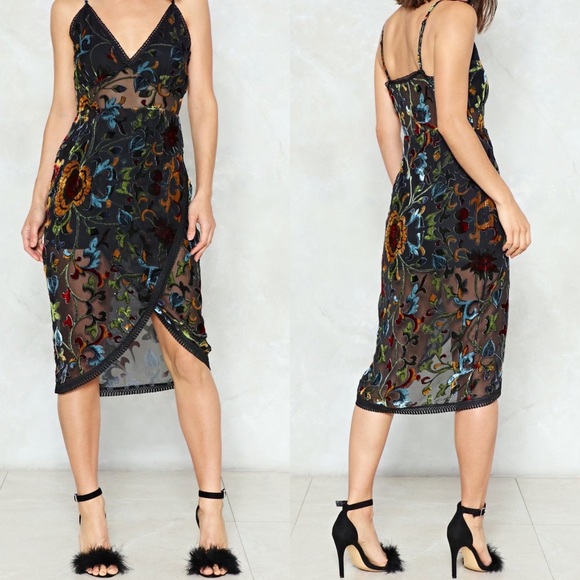 Nasty Gal Dresses & Skirts - SOLD Nasty Gal Velvet Floral Dress